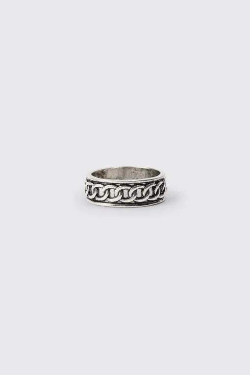 boohooMAN 3 Pack Embossed Rings In | UK| Jewellery & Watches