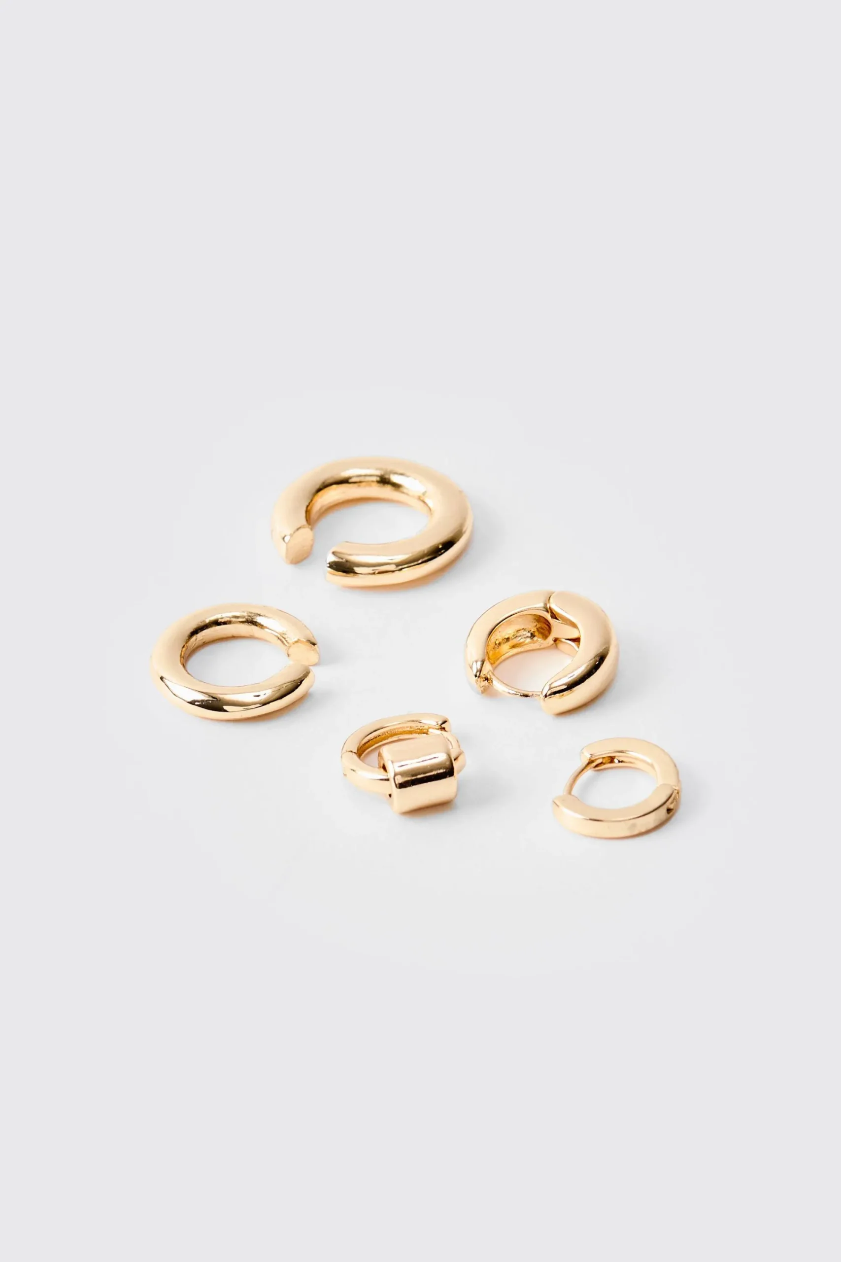 boohooMAN 5 Pack Hoop Earrings In | UK| Jewellery & Watches