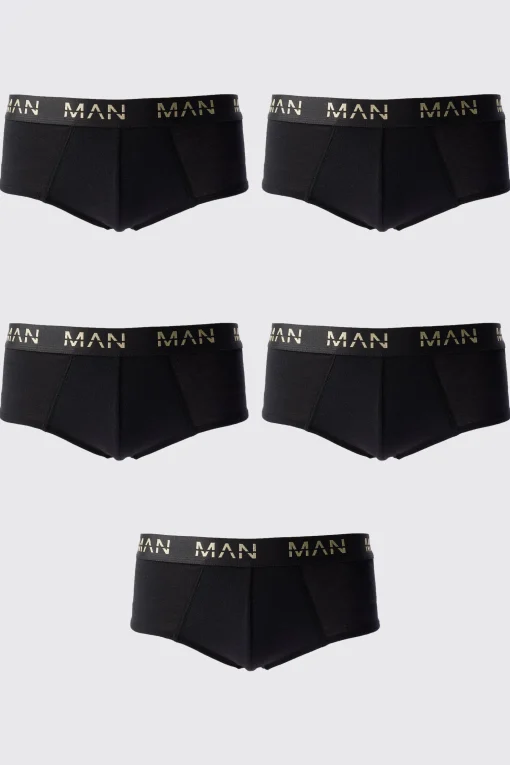 boohooMAN 5 Pack Gold Man Dash Briefs In | UK| Underwear & Socks|Underwear & Socks