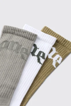 boohooMAN 3 Pack Graphic Socks | UK| Underwear & Socks|Underwear & Socks