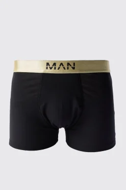boohooMAN 3 Pack Man Dash Gold Waistband Boxers In | UK| Underwear & Socks|Underwear & Socks