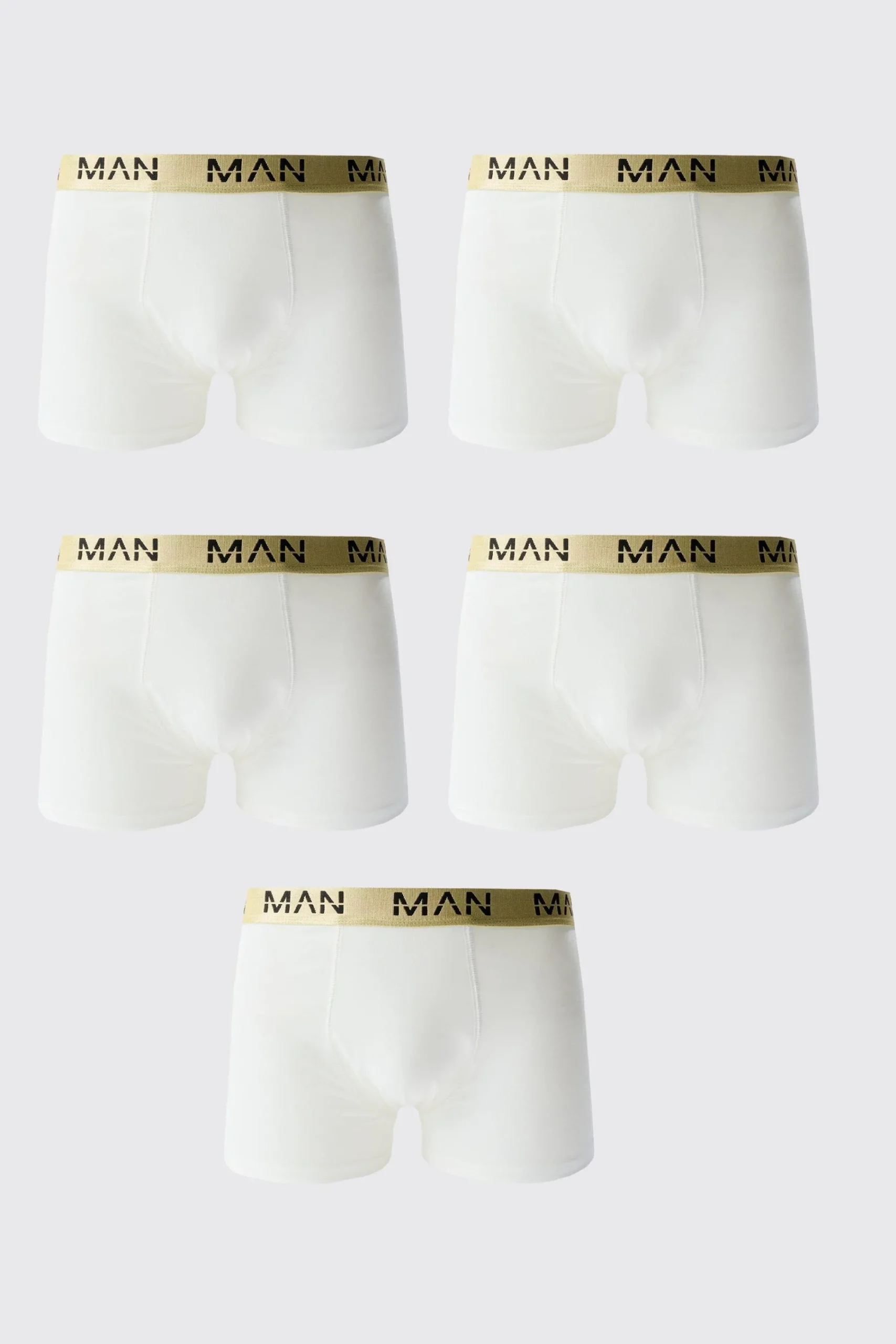 boohooMAN 5 Pack Man Dash Gold Waistband Boxers | UK| Underwear & Socks|Underwear & Socks