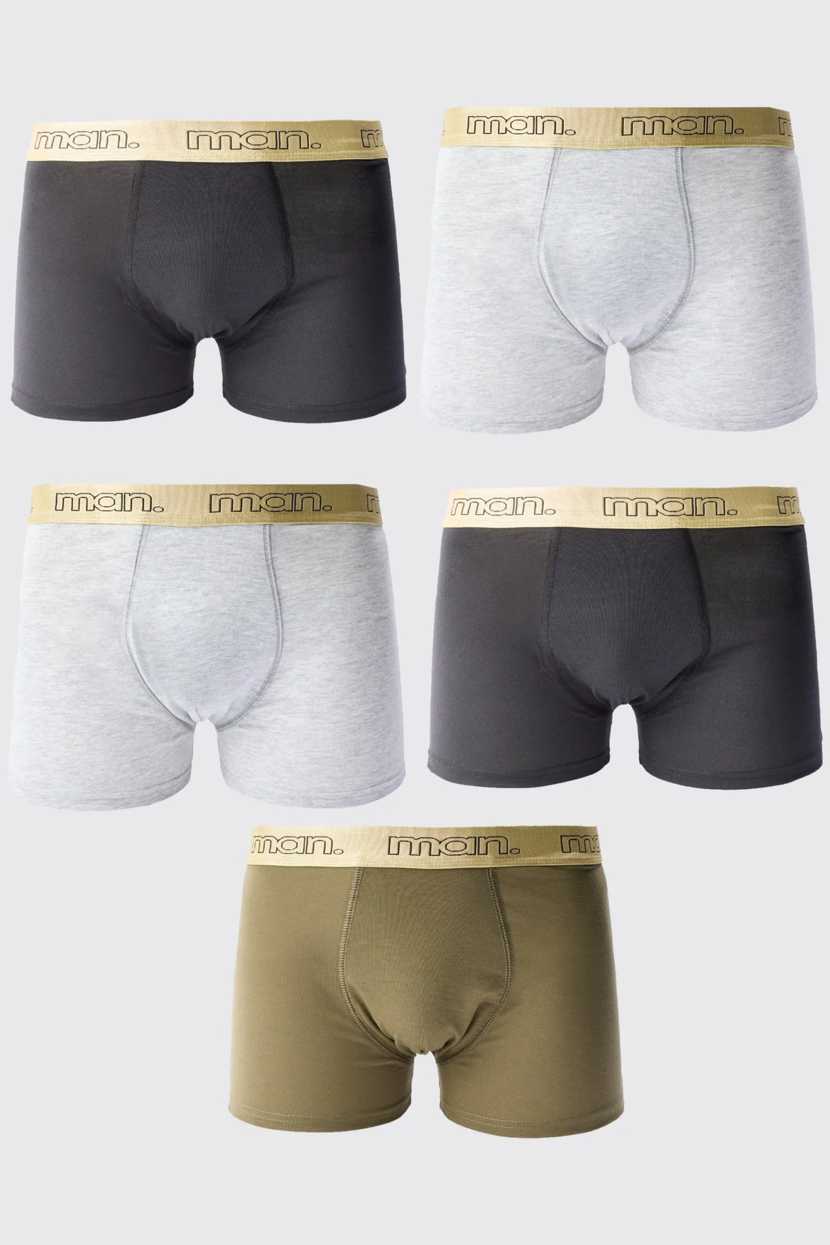 boohooMAN 5 Pack Man Gold Waistband Boxers | UK| Underwear & Socks|Underwear & Socks