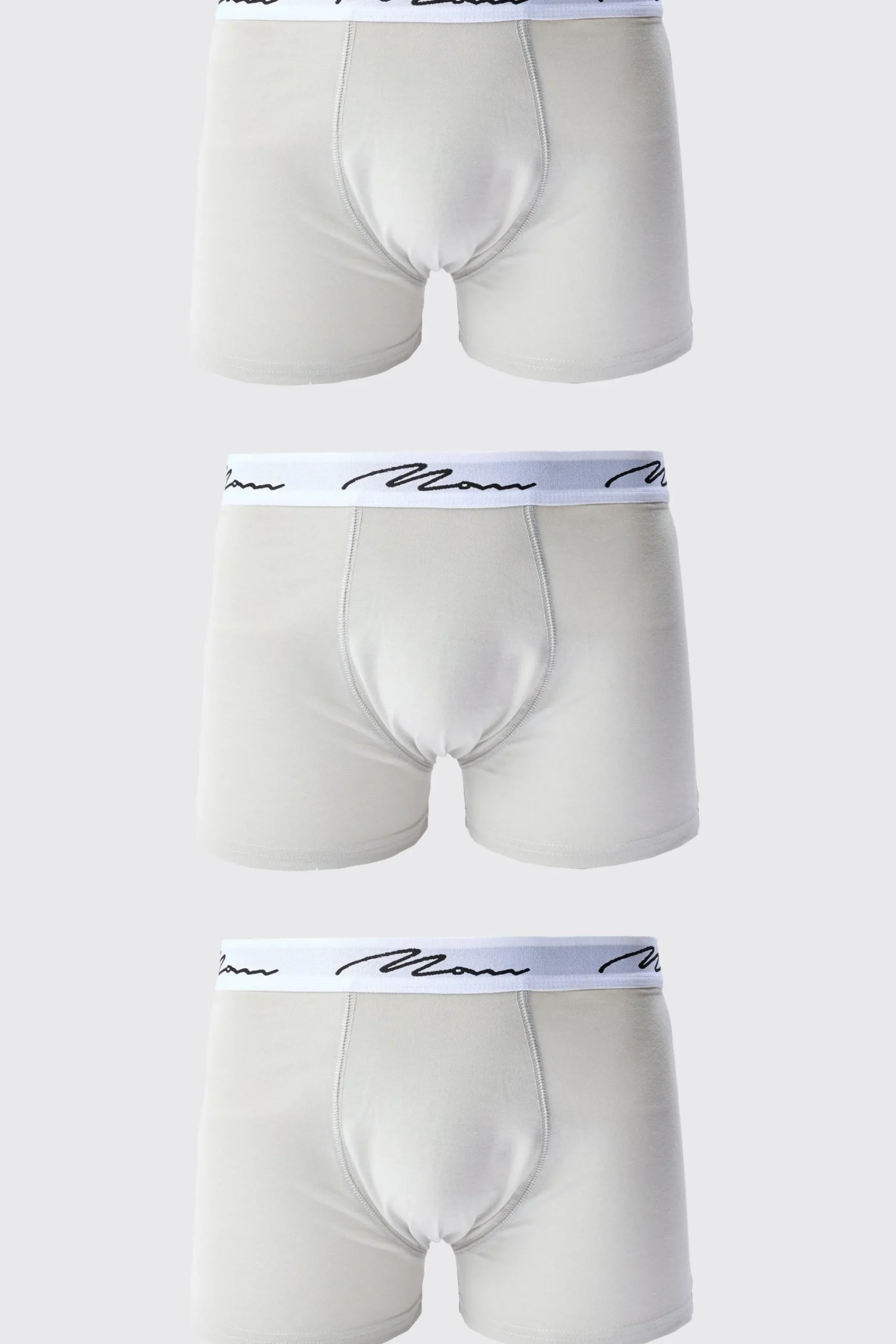 boohooMAN 3 Pack Man Script Trunk | UK| Underwear & Socks|Underwear & Socks