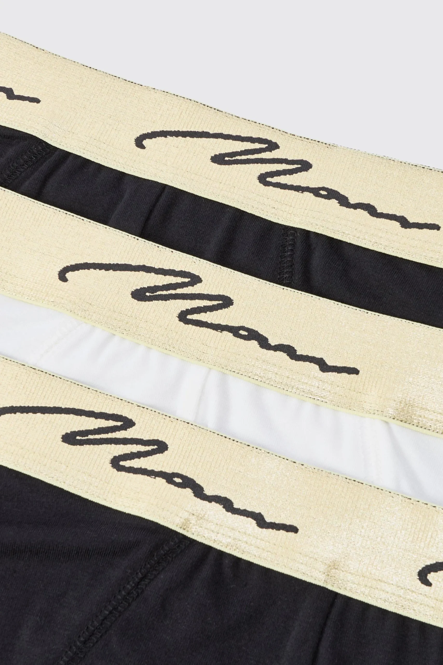 boohooMAN 3 Pack Man Signature Gold Waistband Briefs In | UK| Underwear & Socks|Underwear & Socks