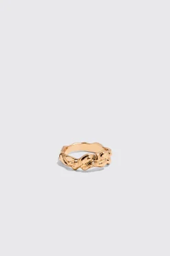 boohooMAN 3 Pack Melted Effect Rings In | UK| Jewellery & Watches