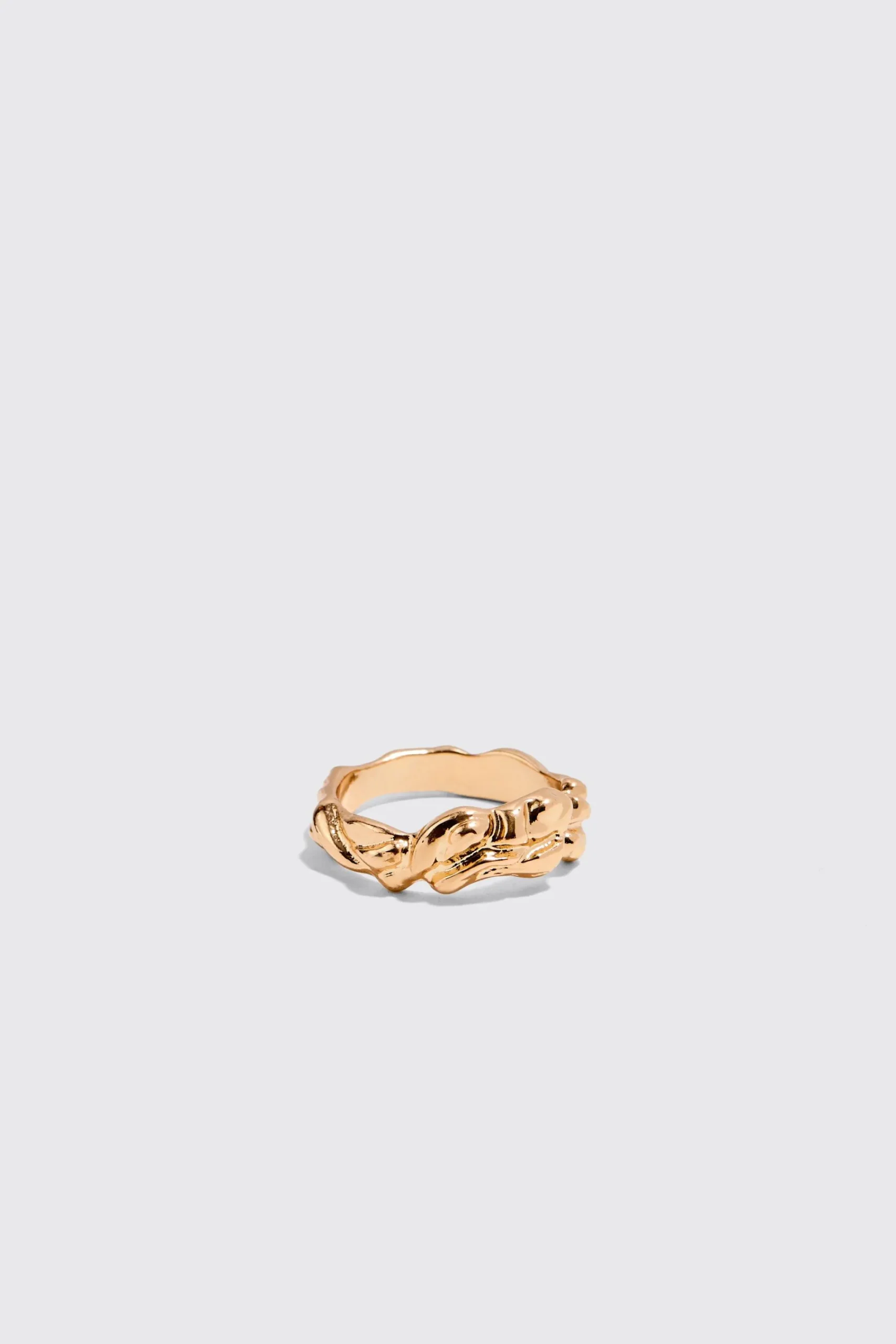 boohooMAN 3 Pack Melted Effect Rings In | UK| Jewellery & Watches