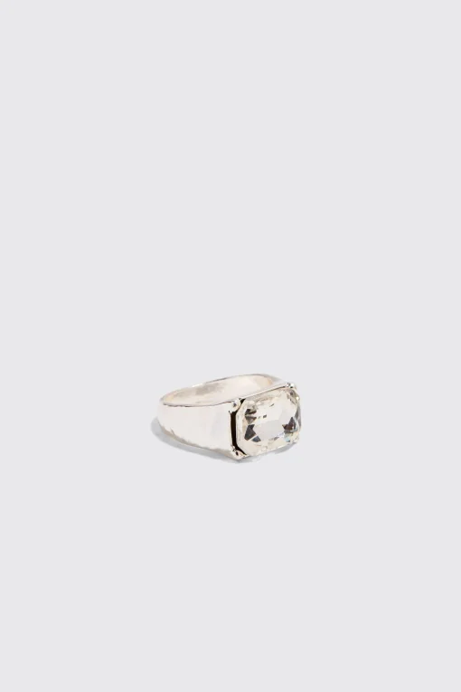 boohooMAN 2 Pack Mixed Stone Signet Rings In | UK| Jewellery & Watches