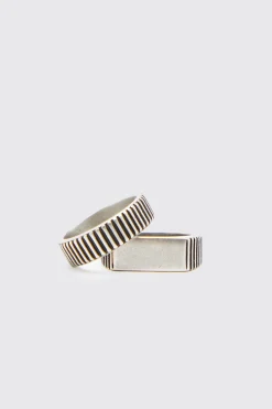 boohooMAN 2 Pack Ring | UK| Jewellery & Watches
