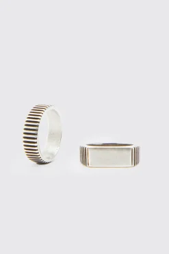 boohooMAN 2 Pack Ring | UK| Jewellery & Watches
