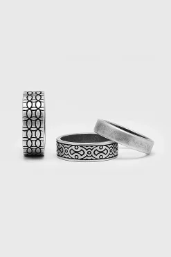 boohooMAN 3 Pack Ring Set | UK| Jewellery & Watches