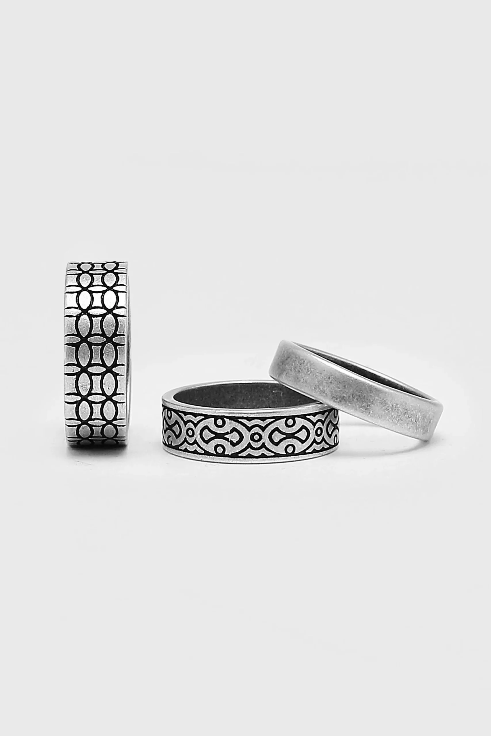 boohooMAN 3 Pack Ring Set | UK| Jewellery & Watches
