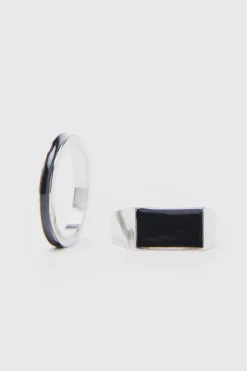 boohooMAN 2 Pack Rings | UK| Jewellery & Watches