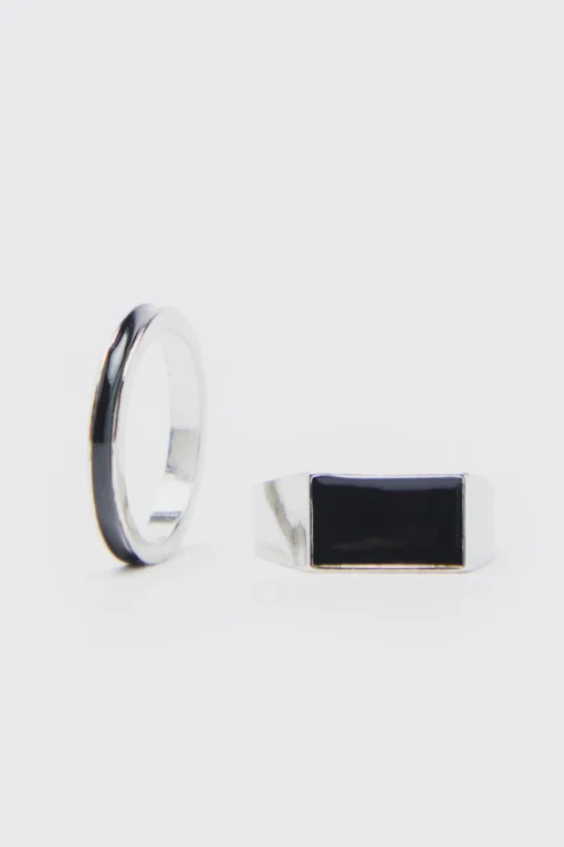 boohooMAN 2 Pack Rings | UK| Jewellery & Watches