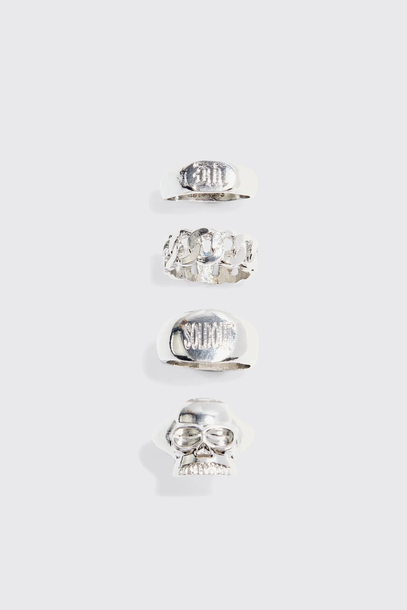 boohooMAN 4 Pack Rings In | UK| Jewellery & Watches