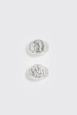 boohooMAN 2 Pack Signet Rings In | UK| Jewellery & Watches