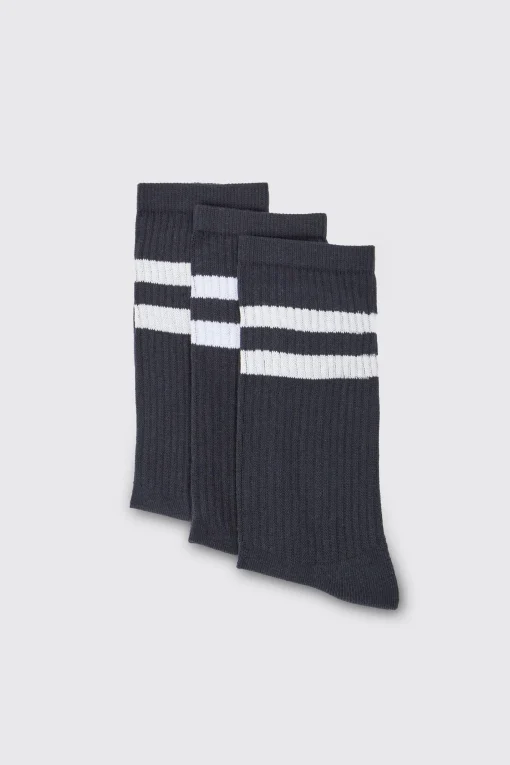 boohooMAN 3 Pack Sport Stripe Socks | UK| Underwear & Socks|Underwear & Socks