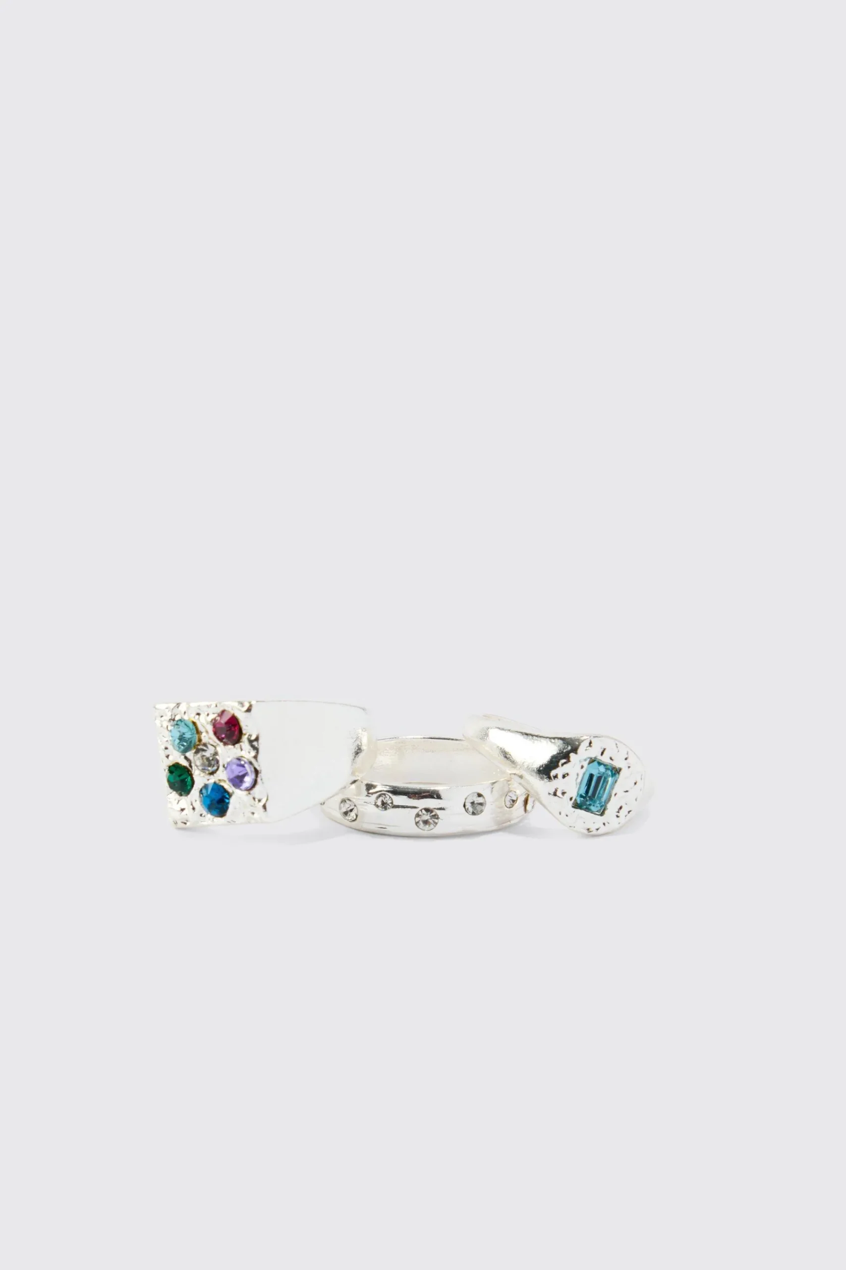 boohooMAN 3 Pack Stone Rings | UK| Jewellery & Watches