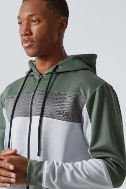 boohooMAN Active Mesh Panel Zip Through Tracksuit | UK| Tracksuits