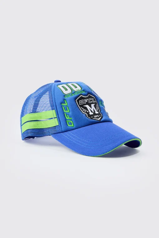 boohooMAN Badge Foam Trucker Cap In | UK| Hats & Caps