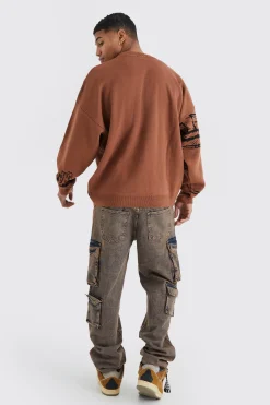 boohooMAN Baggy Fit Acid Wash Cargo Jeans | UK| Jeans