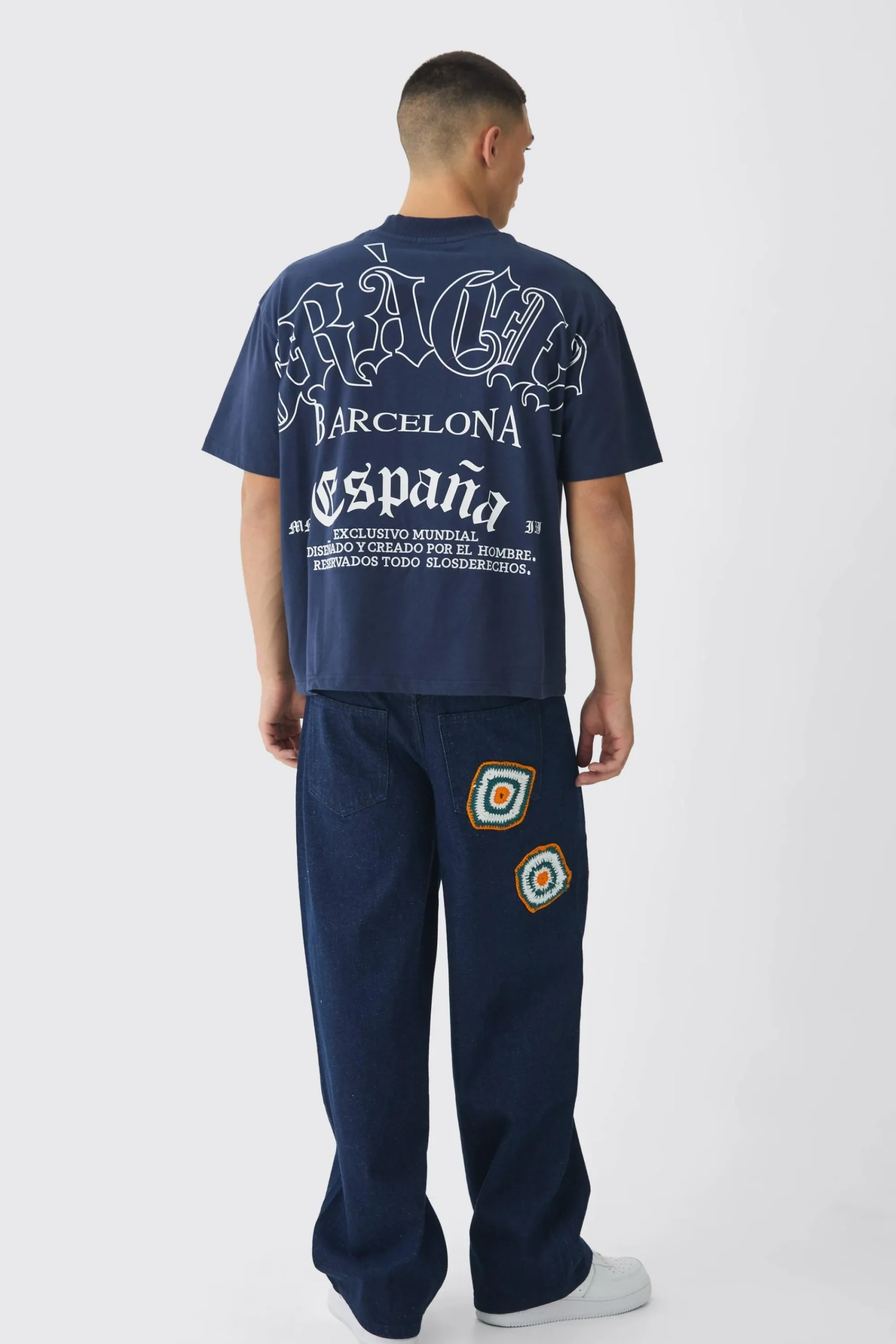 boohooMAN Baggy Fit Crochet Denim Jeans | UK| Trousers|Jeans