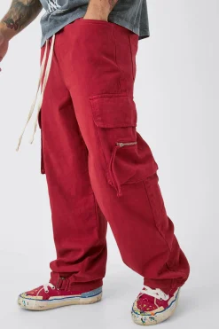 boohooMAN Baggy Fit Elasticated Waist Extended Drawcord Cargo Trousers | UK| Trousers|Cargos