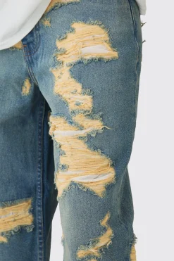 boohooMAN Baggy Fit Rigid All Over Ripped Jeans | UK| Trousers|Jeans
