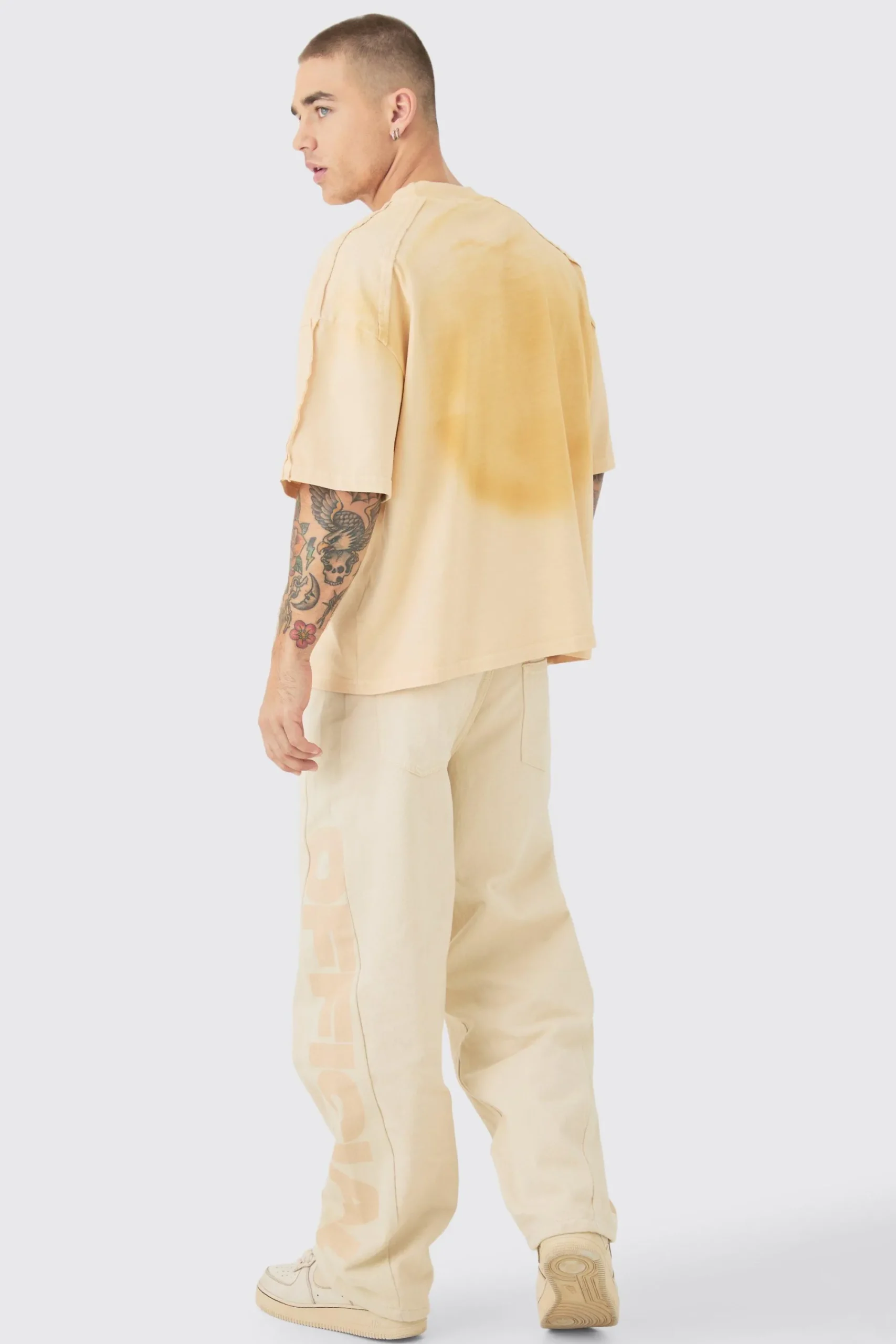 boohooMAN Baggy Official Cut & Sew Panel Trouser | UK| Trousers