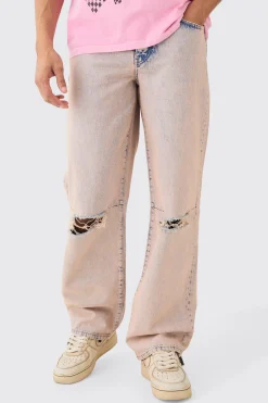 boohooMAN Baggy Rigid Tint Slit Knee Jeans | UK| Trousers|Jeans