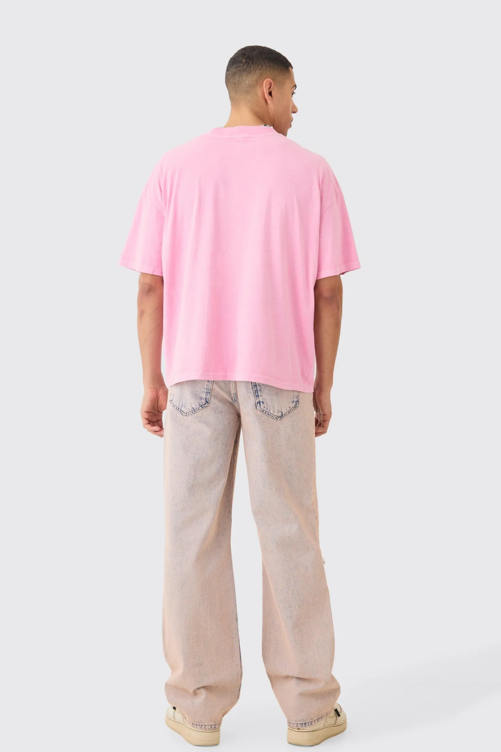 boohooMAN Baggy Rigid Tint Slit Knee Jeans | UK| Trousers|Jeans