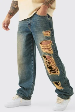 boohooMAN Baggy Rigid Ripped Denim Jean In | UK| Trousers|Jeans