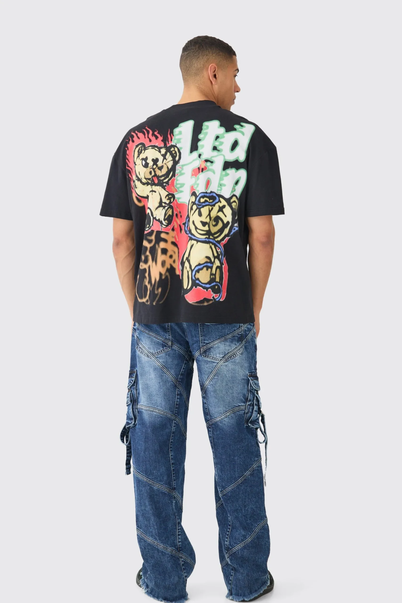 boohooMAN Baggy Rigid Strap And Buckle Detail Jeans In | UK| Trousers|Jeans