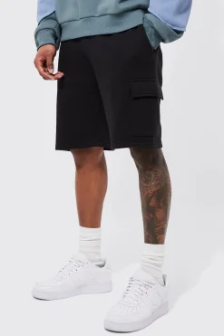 boohooMAN Basic Loose Mid Length Jersey Cargo Short | UK| Shorts