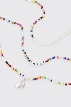 boohooMAN Bead Layer Necklace | UK| Jewellery & Watches