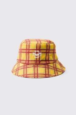 boohooMAN BM Checked Bucket Hat In | UK| Hats & Caps