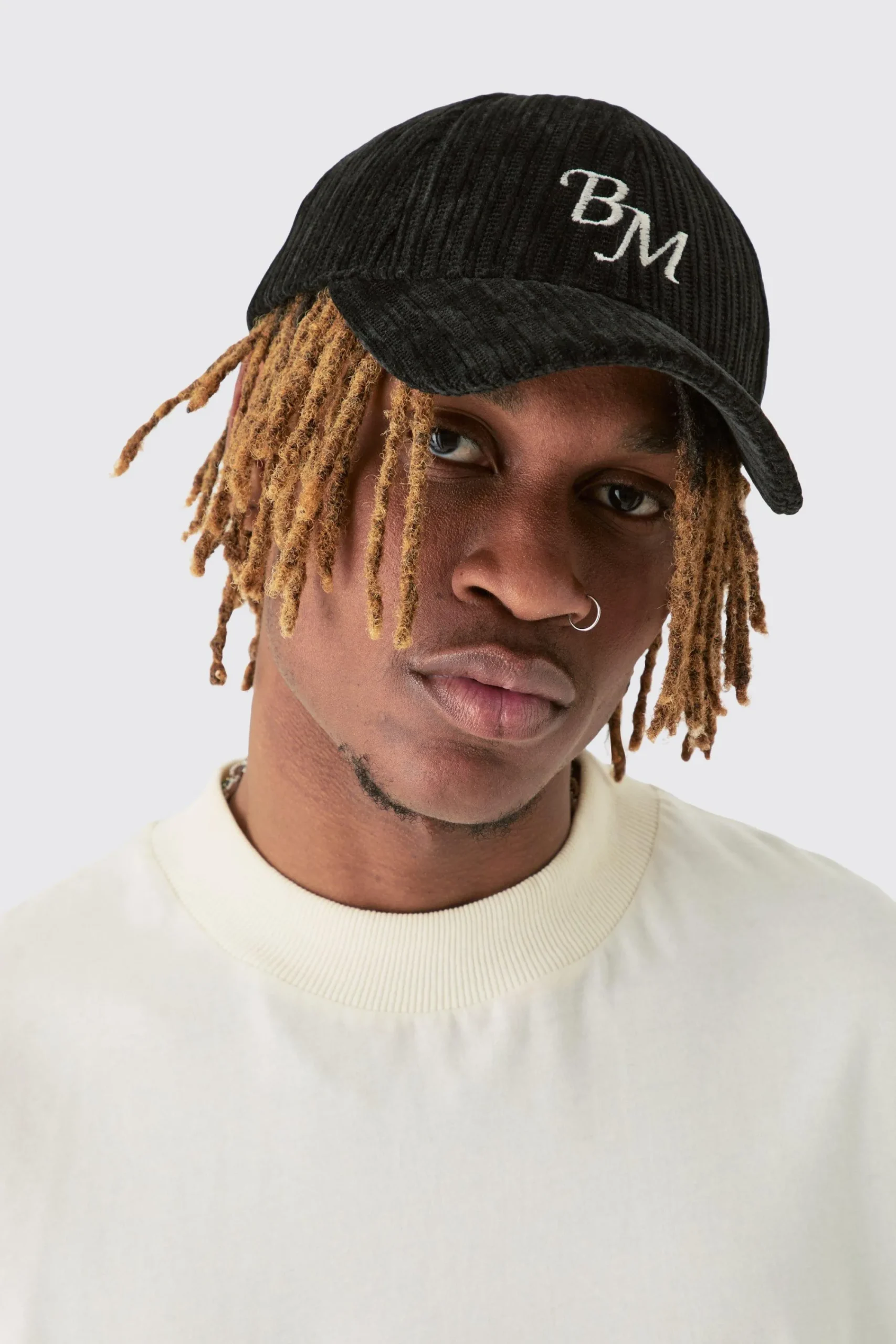 boohooMAN BM Embroidered Corduroy Cap In | UK| Hats & Caps