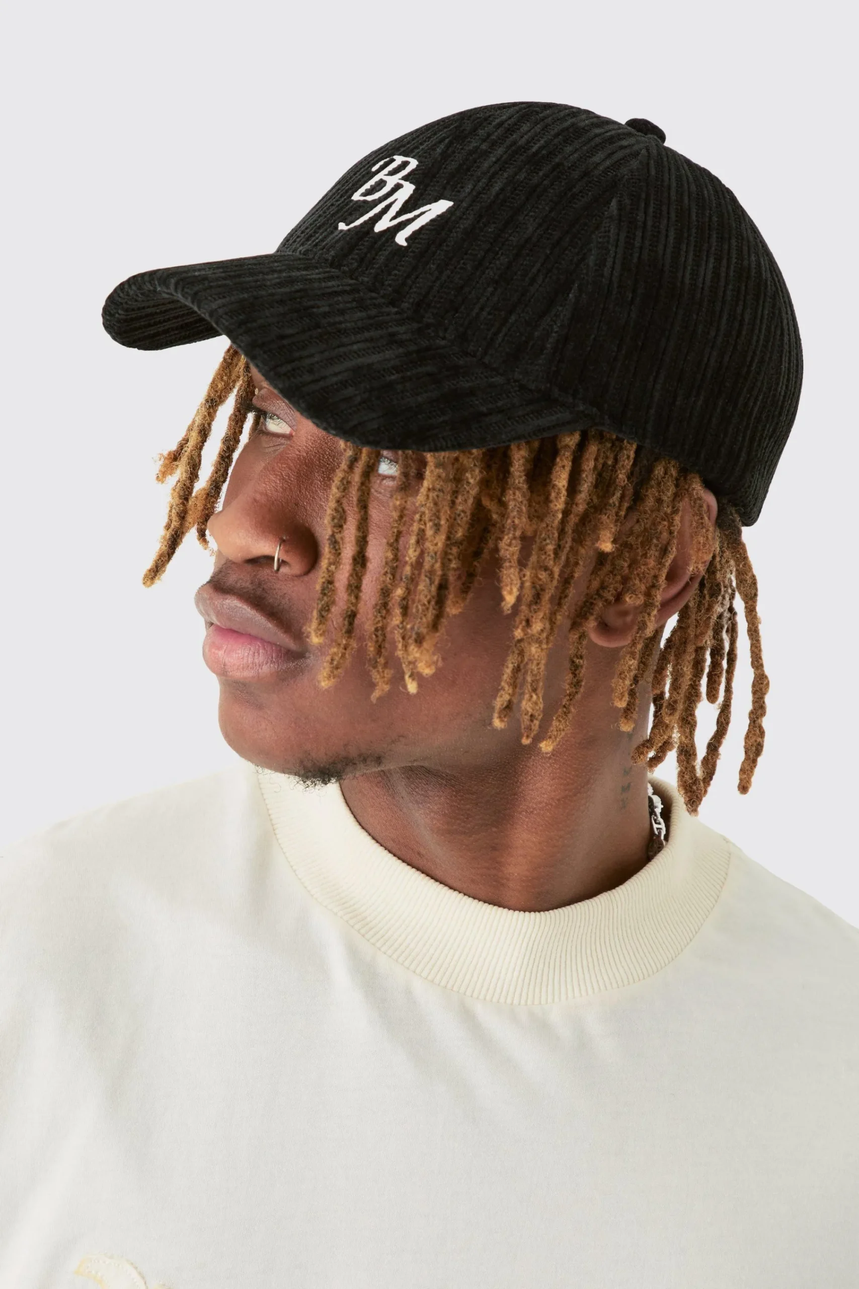 boohooMAN BM Embroidered Corduroy Cap In | UK| Hats & Caps