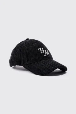 boohooMAN BM Embroidered Corduroy Cap In | UK| Hats & Caps