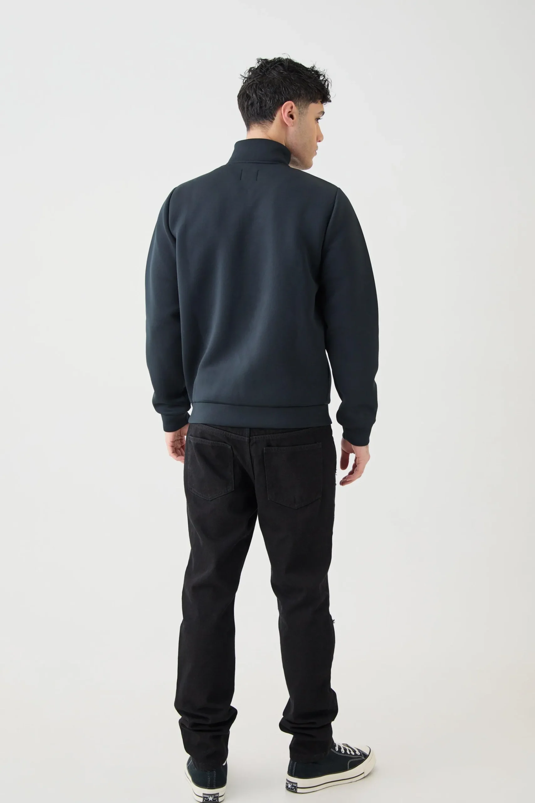 boohooMAN Bonded Scuba Funnel Neck Overshirt | UK| Shirts