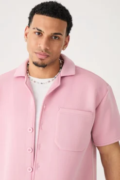 boohooMAN Bonded Scuba Oversized Shirt | UK| Shirts