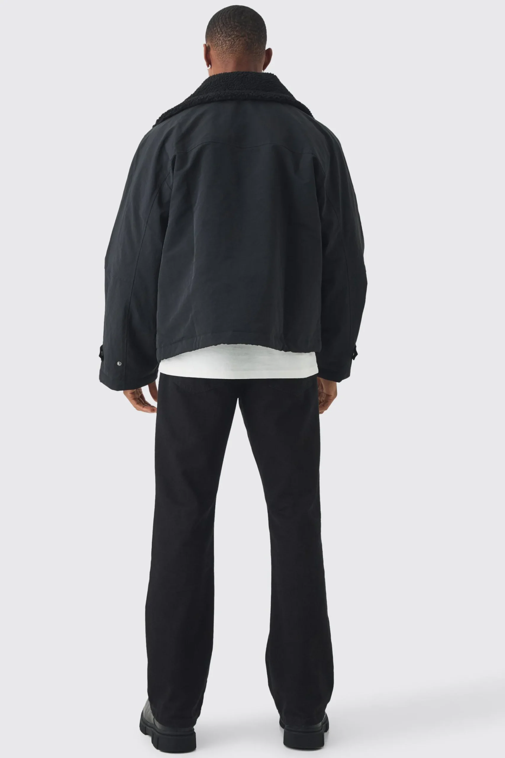 boohooMAN Borg Collar Parka In | UK| Coats & Jackets