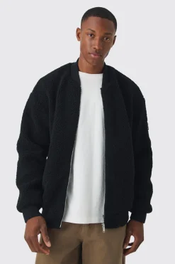 boohooMAN Borg Ma1 Bomber Jacket In | UK| Coats & Jackets