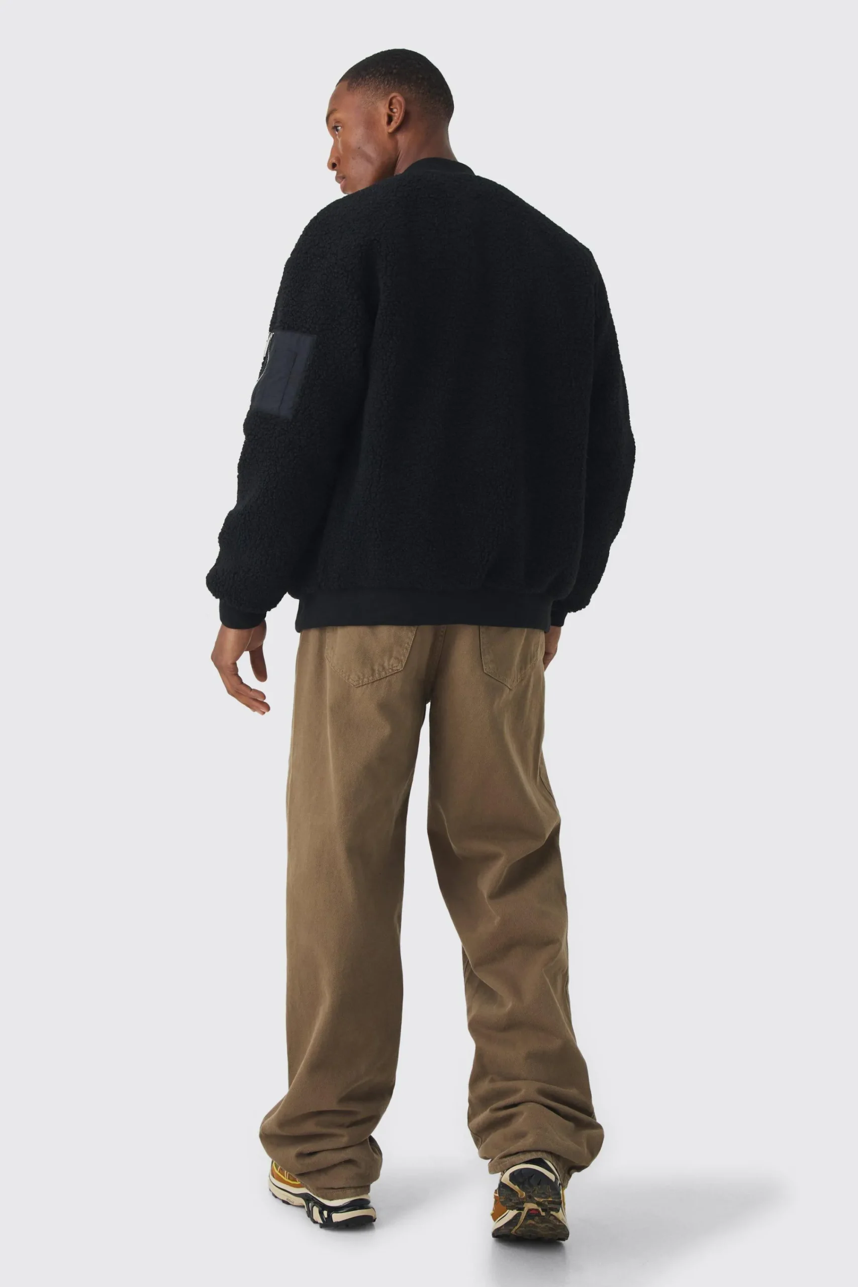 boohooMAN Borg Ma1 Bomber Jacket In | UK| Coats & Jackets