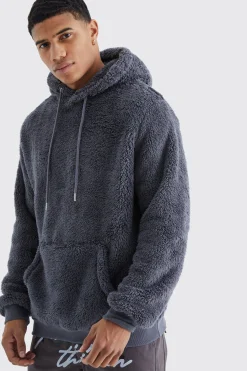 boohooMAN Borg Over The Head Hoodie | UK| Hoodies & Sweatshirts