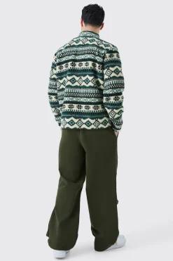 boohooMAN Borg Patch Pocket Aztec Overshirt | UK| Shirts