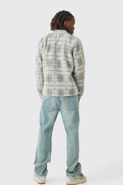 boohooMAN Borg Patch Pocket Tonal Check Overshirt | UK| Shirts