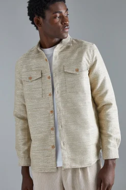 boohooMAN Boucle Heavyweight Patch Pocket Overshirt | UK| Shirts