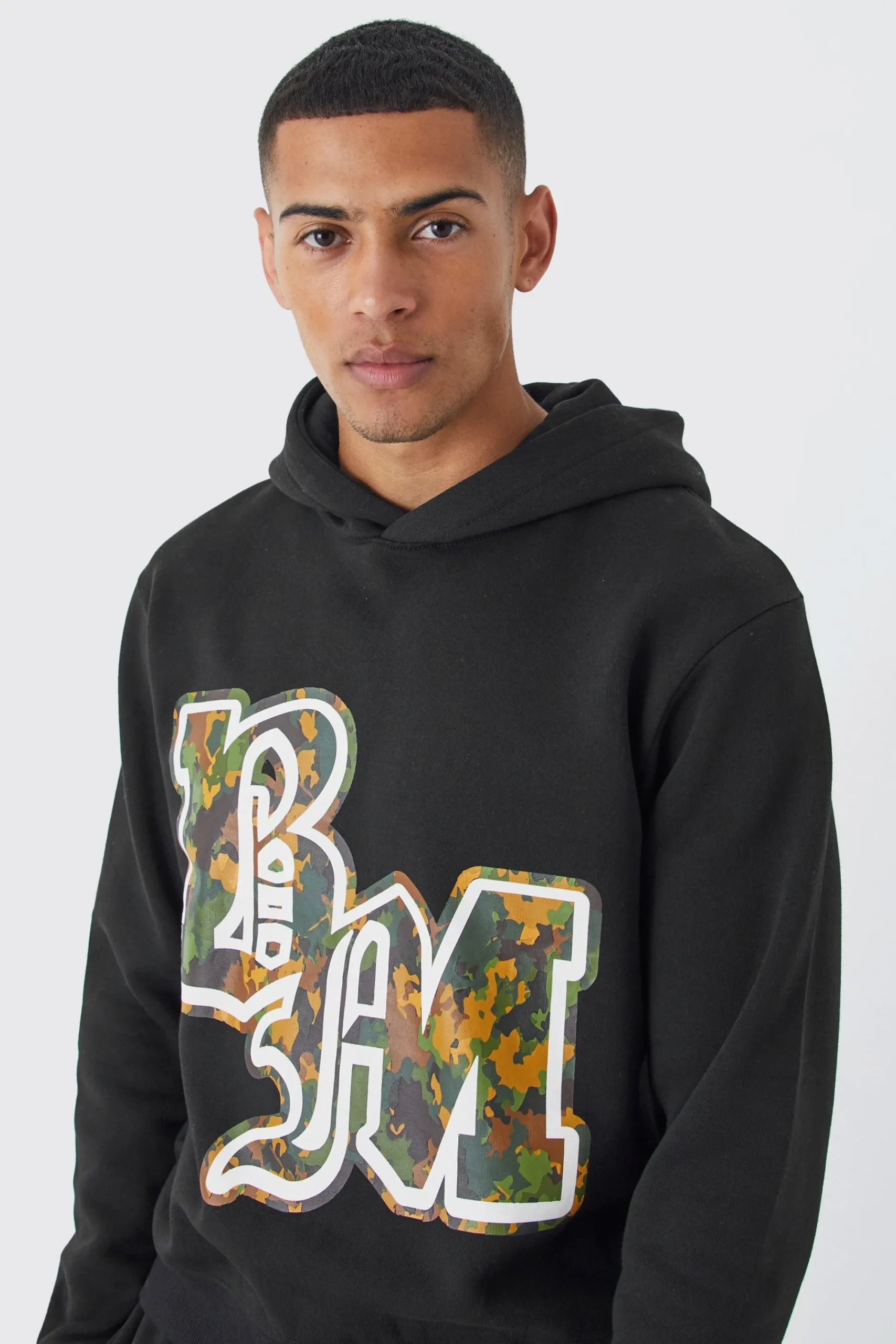 boohooMAN Boxy Bm Camo Print Hoodie | UK| Hoodies & Sweatshirts