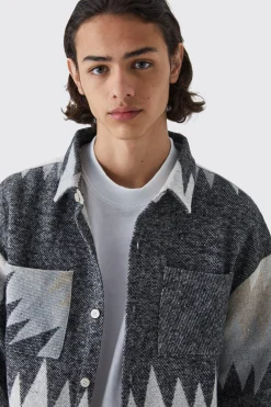 boohooMAN Boxy Button Up Stripe Overshirt | UK| Shirts